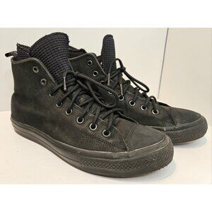 Size 11 - Converse Chuck Taylor All Star Waterproof High Top Leather All Black